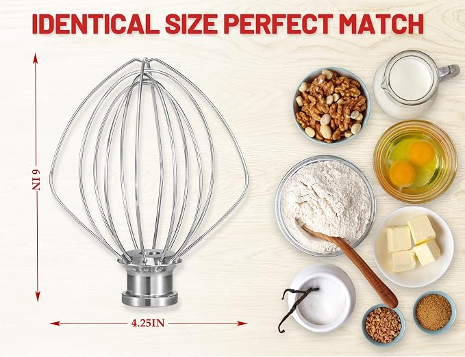 K45WW 6 Wire Whip for 4.5 5 QT KitchenAid Tilt-Head Stand Mixer，Whisk - Image 6