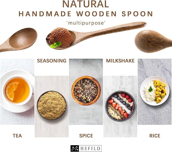 4 PCS Wooden Spoons for Honey, 6.7 inch Small Wooden Spoons - Image 5