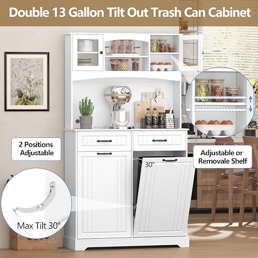 Double 13 Gallon Tilt Out Trash Can Cabinet - Image 4