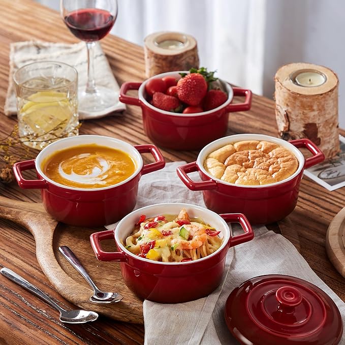 Lareina Mini Cocotte - 12oz Ceramic Casserole Dishes - Kitchen Casserole Sets - - Image 3