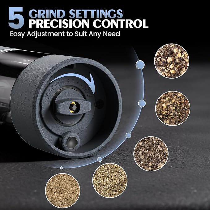 Salt and Pepper Shakers Electric Salt Pepper Grinder Set Kitchen Accessories - Image 2