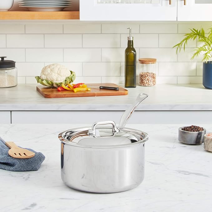 Mauviel M'Cook 5-Ply Polished Stainless Steel Sauce Pan - Image 2