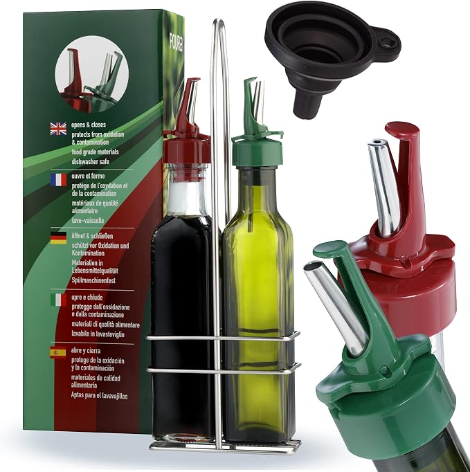 Poura Vinegar and Olive Oil Bottle Drizzler Set - Image 5