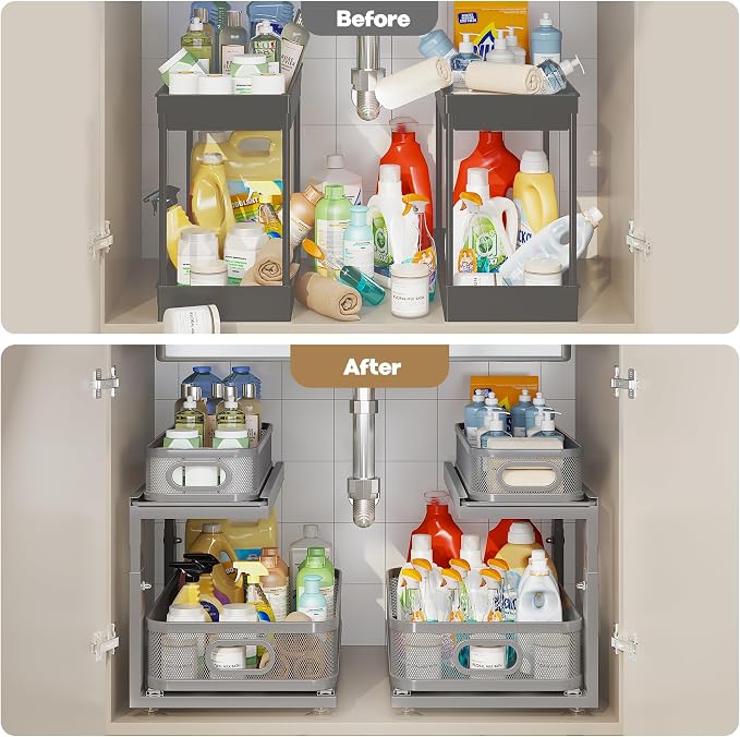 2 Pack 18.5IN-Depth Under Sink Organizer - Image 6
