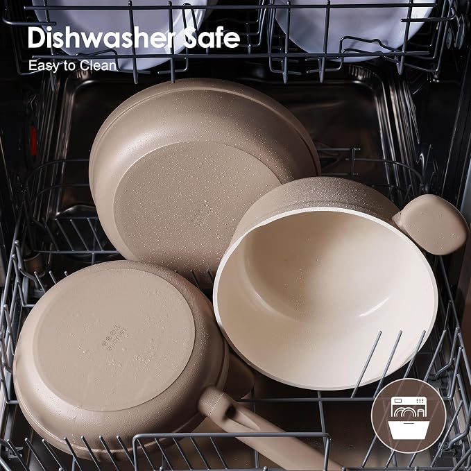 SENSARTE Ceramic Nonstick Pots and Pans Set 17pcs, Healthy Induction Cookware - Image 4
