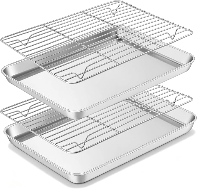 Homikit Quarter Sheet Pan with Rack Set, 9x13 Stainless Steel Baking Sheets - Image 9