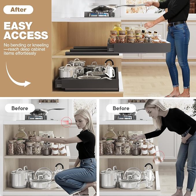 Seinloes 2 Pack Pull Out Cabinet Organizer - Image 4