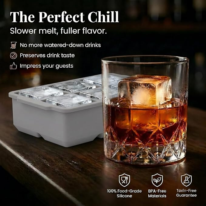 KitchFort Large Silicone Ice Cube Tray, Easy Release 2" Big Ice Cubes - Image 4