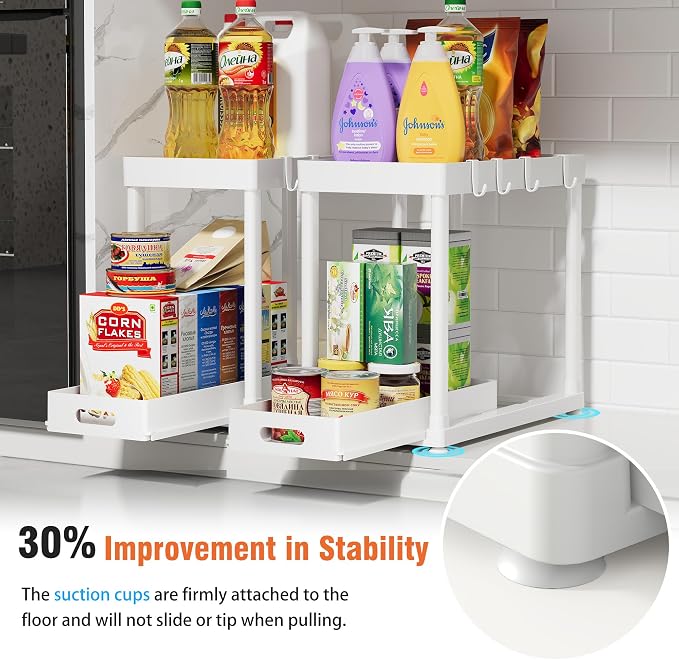 2 Pack Pull-Out Storage Organizers, Under Sink Organizer and Storage - Image 3
