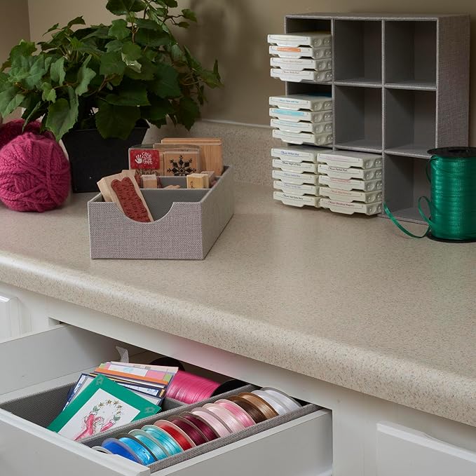 Household Essentials Grey 728-1 Deep 9 Section Drawer Organizer Box - Image 6