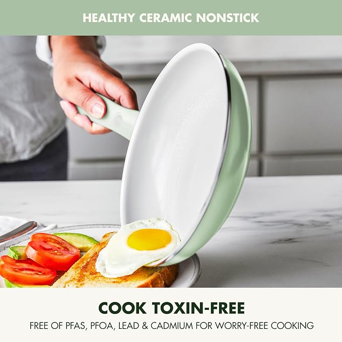 GreenPan Dover 10” Frying Pan Skillet, Non-Toxic PFAS-Free Ceramic Nonstick - Image 2