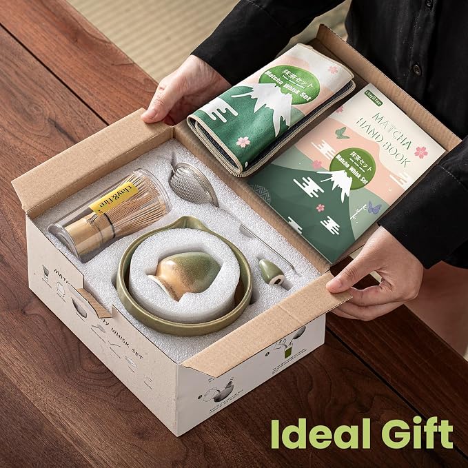 Clay&Fire Matcha Whisk Set，9 Pcs Ceramic Matcha Set, 15 OZ Matcha Bowl - Image 7