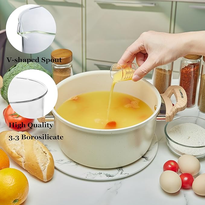 High Borosilicate Glass Measuring Cup-V-Shaped Spout，Glass Measuring Beaker - Image 2