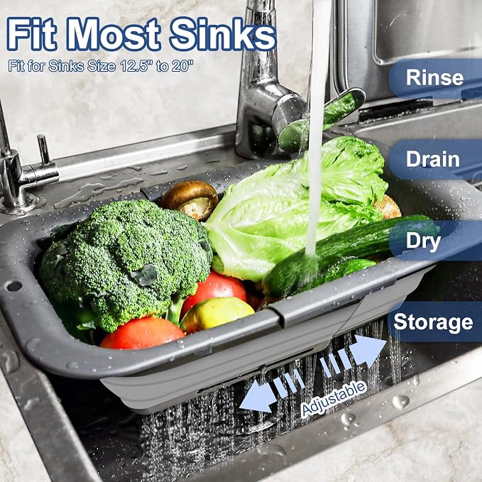 ROTTOGOON Collapsible Colander Strainer, Expandable Over the Sink Colander - Image 8