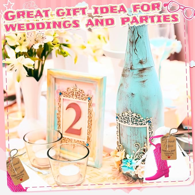 Meanplan 99 Pcs Cowboy Boot Bottle Opener Set Cowgirl Western Derby Wedding - Image 4