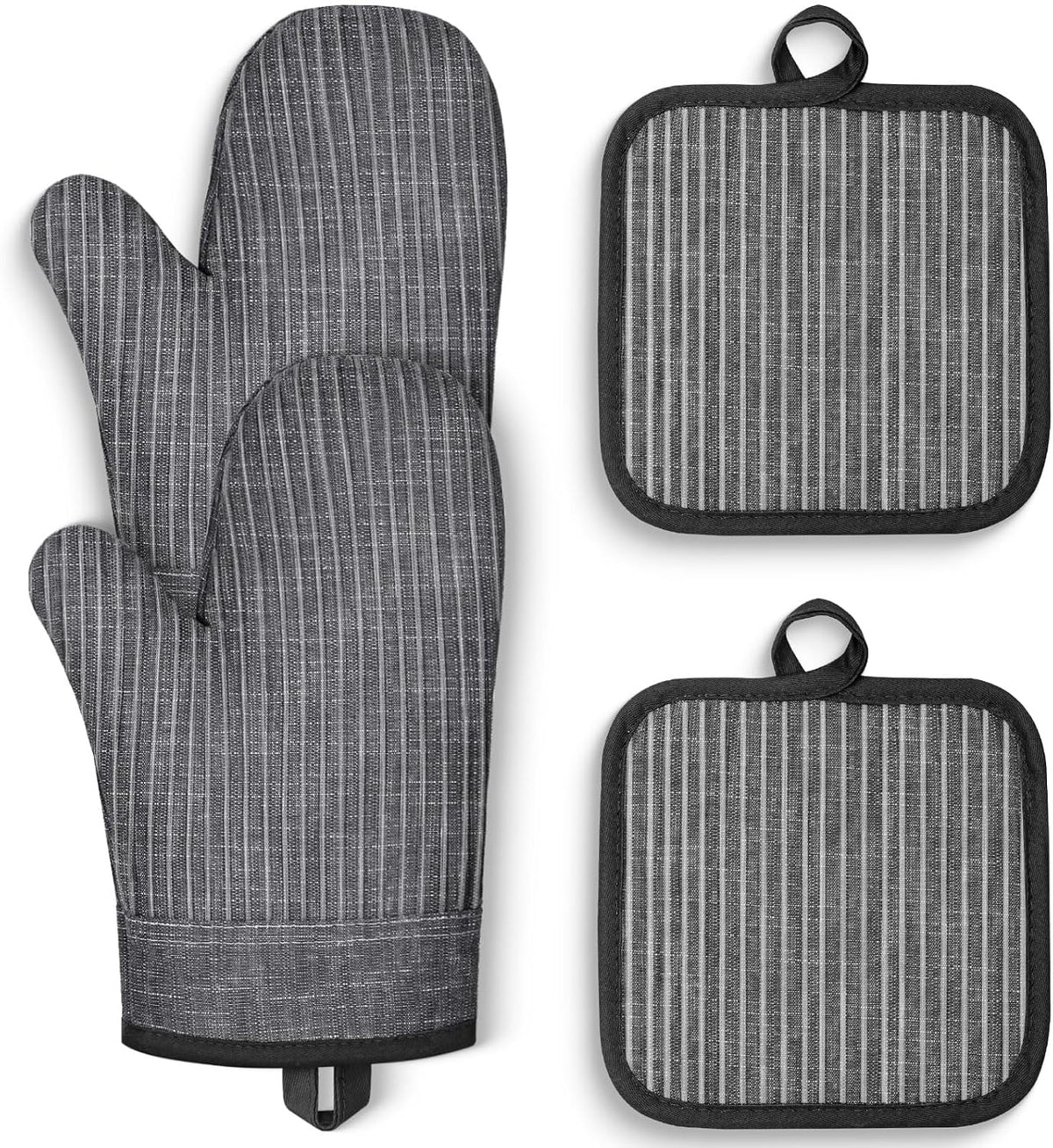 Oven Mitts and Pot Holders, Silicone Oven Gloves, 500 F Heat Resistant