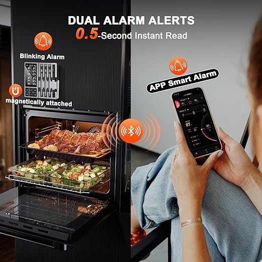 Wireless Meat Thermometer with Smart Timer & APP Alerts, 800ft Bluetooth Grill - Image 6