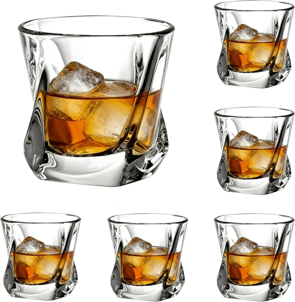 Crystal Whiskey Glasses Set of 6 Large Lead-Free Crystal Glass Tasting