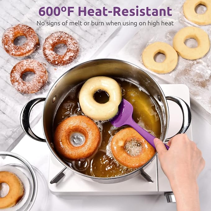 Heat Resistant Silicone Spoon Spatula: U-Taste 600ºF High Heat Flexible 11.38in - Image 3
