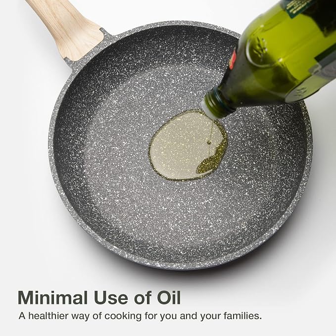 CAROTE Non Stick Frying Pan Skillet, Omelet Pan, Healthy Non Toxic Granite Chef - Image 6