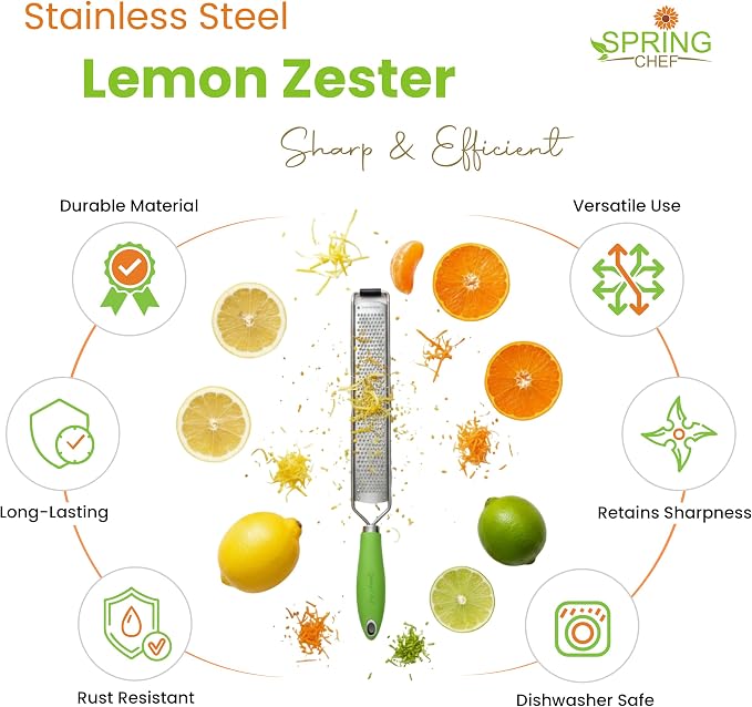 Spring Chef Stainless Steel Lemon Zester Grater - Image 2