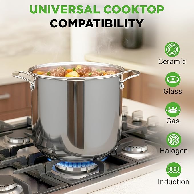 NutriChef 15-Quart Stainless Steel Stock Pot - Image 2