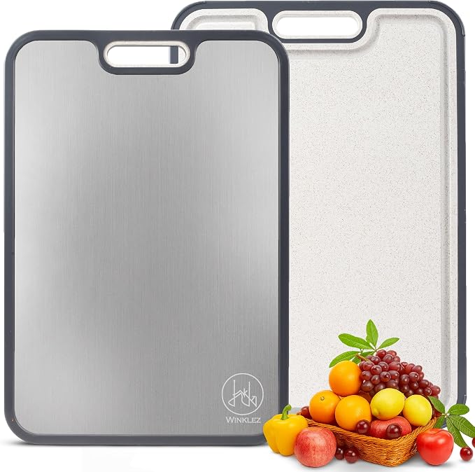 3 in 1 Titanium Cutting Board for Kitchen – Large 16”×11” Double-Sided Food by Unknown