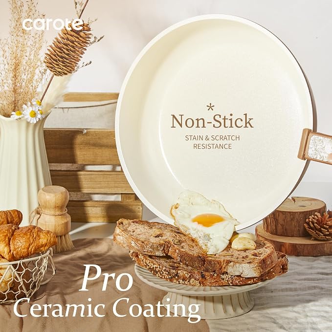 CAROTE 25-Piece Ceramic Cookware Set, Nonstick Pots and Pans Set - Image 3