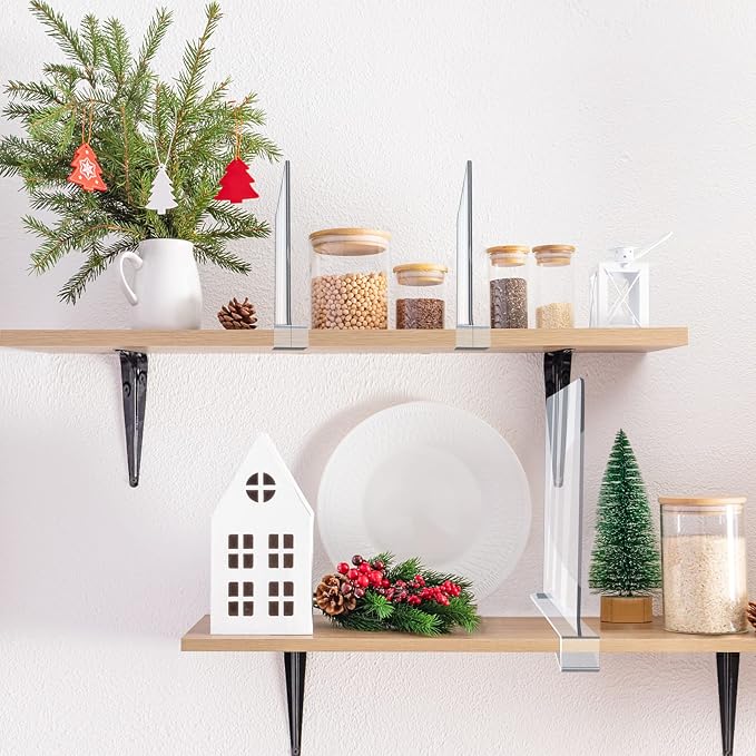 Acrylic Shelf Dividers for Closet Organization, Adjustable Acrylic Bookshelf - Image 2