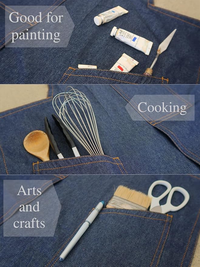 BLUE DENIM, the original split overlapped apron - Image 3