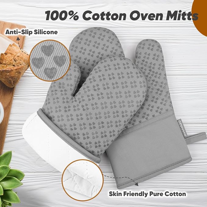 Oven Mitts and Pot Holders 4 Sets, Heat Resistant 500 ℉ Oven Mitt and Pot Holder - Image 3