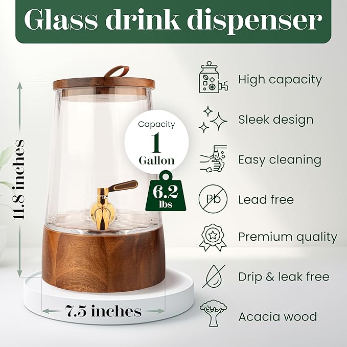 FOODLE Glass Drink Dispenser - Image 6