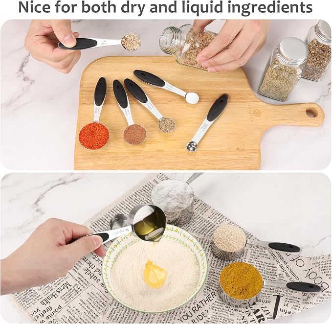Accmor 11 Piece Metal Measuring Spoons Cups Set, Premium Stainless Steel - Image 6