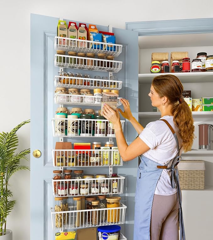 Mefirt White 9-Tier Over The Door Pantry Organizer, Pantry Organization and - Image 7