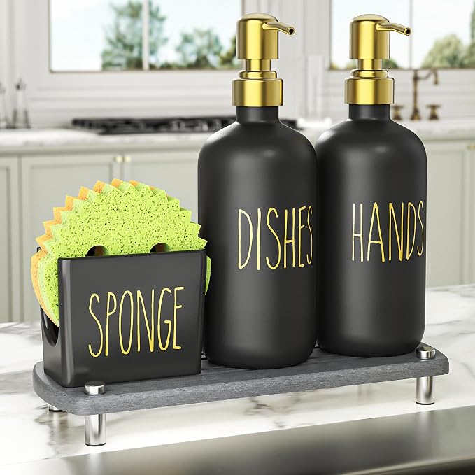 Cisily Kitchen Soap Dispenser Set Comes by CISILYHOMELIFE