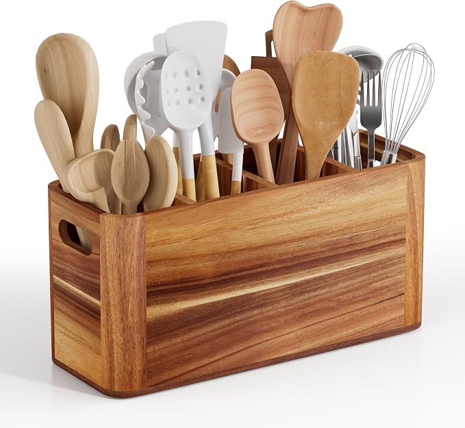Utensil Holder for Kitchen Counter, Extra Large Utensil Holder for Countertop by Segtenant