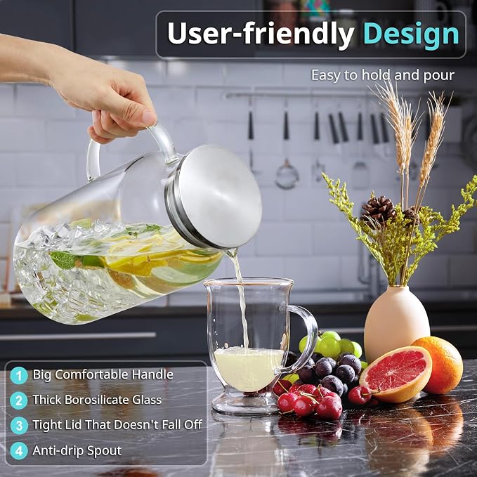 Bivvclaz 1 Gallon Glass Pitcher - Image 3