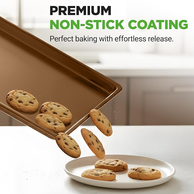 NutriChef Nonstick Extra Large Baking Sheets – 22 x 16 Inch Mega Cookie Sheet - Image 7