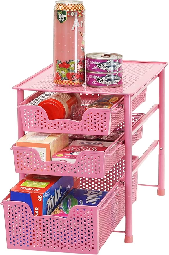 Simple Houseware Stackable 3 Tier Sliding Basket Organizer Drawer - Image 4