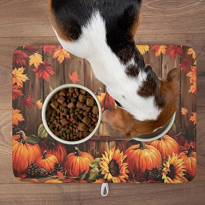 Fall Pumpkin Dish Drying Mat for Kitchen Counter Thanksgiving Autumn Harvest - Image 9