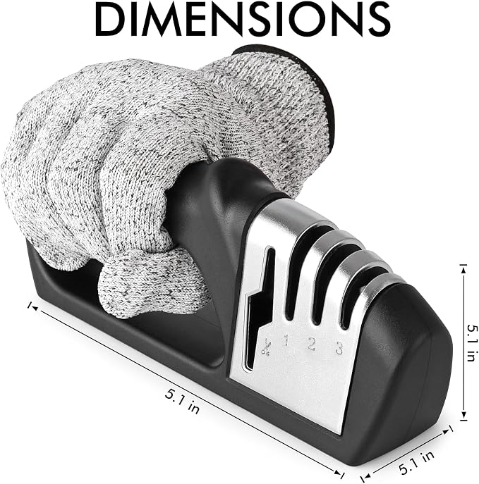HOTEC 4in1 Knife Sharpener, 3 Stage Manual Sharpener - Image 2