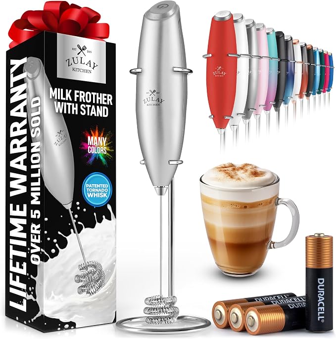 Zulay Kitchen Patented Tornado Triple Whisk Milk Frother by ZulayKitchen
