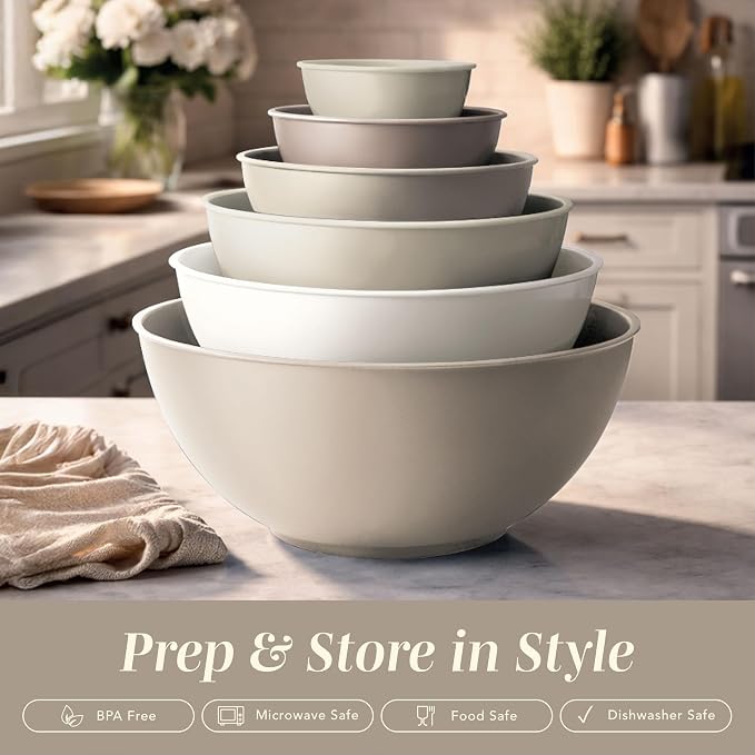 COOK WITH COLOR Mixing Bowls with TPR Lids - Image 3