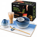 7-Piece Ceramic Matcha Whisk Set, Matcha Kit Set with Bowl &