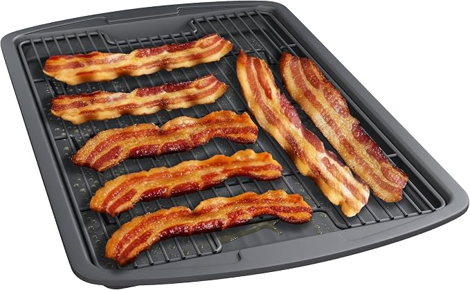 Cookie Sheet with Wire Rack Set, 2-Piece Nonstick Gray Carbon Steel Pan & by Unknown
