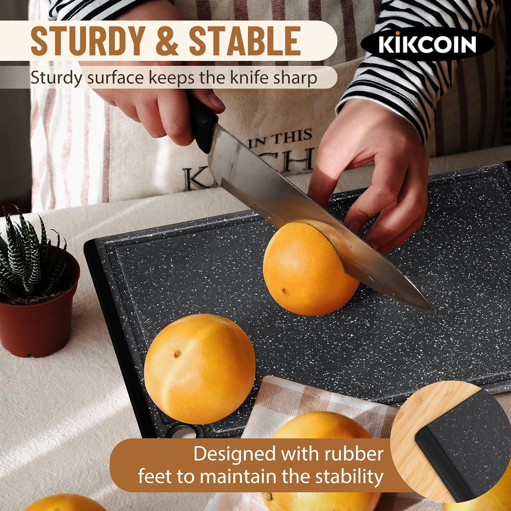 Plastic Cutting Boards for Kitchen, 3-Piece Large Cutting Board Set