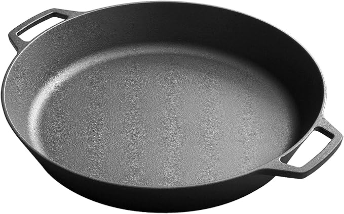 EDGING CASTING Pre-Seasoned Large Cast Iron Skillet 17 Inch, Dual Handle by EDGINGCOOKWARE