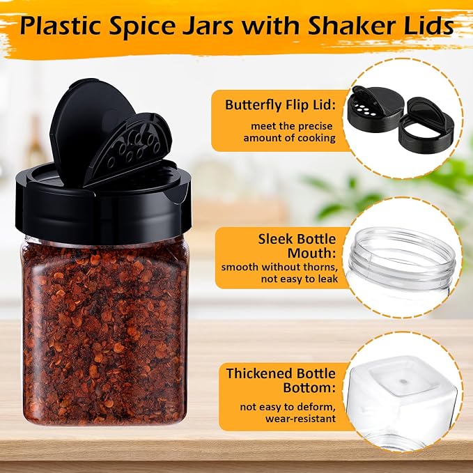 Mimorou 30 Pack Plastic Spice Jars - Image 3