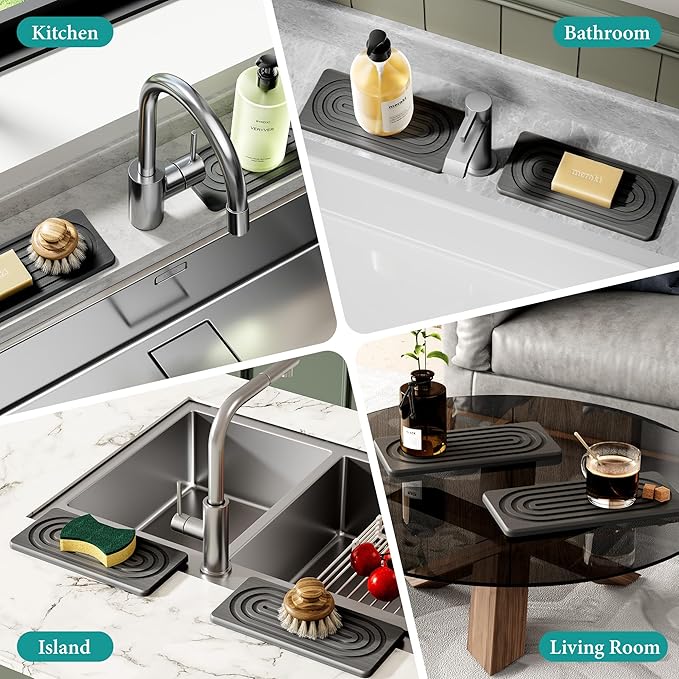 Water Absorbing Stone Tray, Quick Drying Diatomite Bathroom Tray Countertop - Image 7