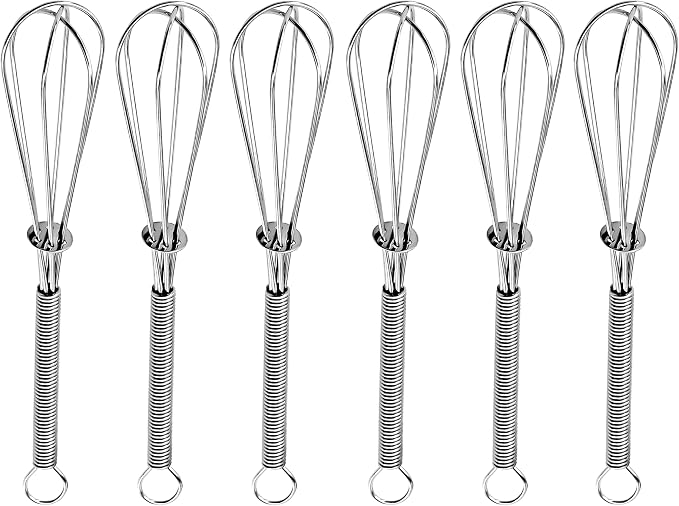 Anaeat 6 Pack Small Wire Whisks, Portable Stainless Steel Kitchen Tiny Whisk & by Anaeat